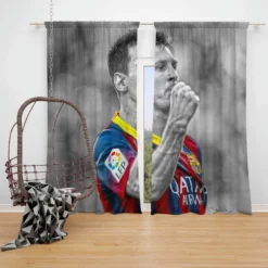 Lionel Messi European Cup Football Player Window Curtain