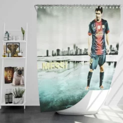 Lionel Messi Extraordinary Soccer Player Shower Curtain