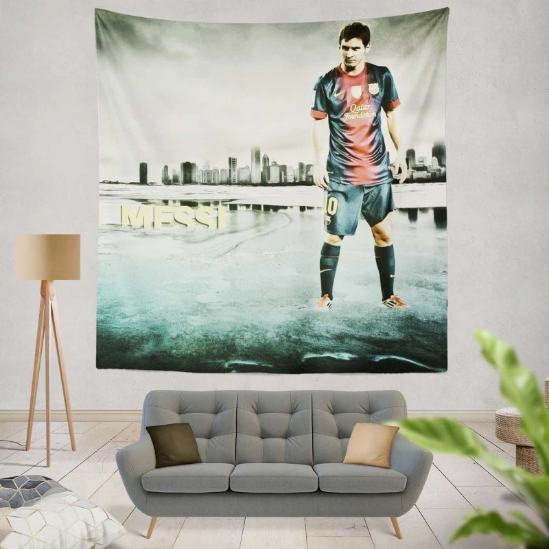 Lionel Messi Extraordinary Soccer Player Tapestry