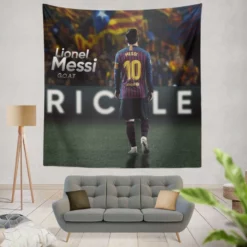 Lionel Messi Footballer Player GOAT Tapestry