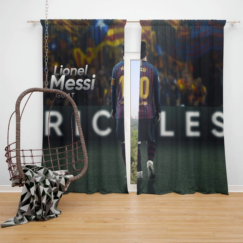 Lionel Messi Footballer Player GOAT Window Curtain