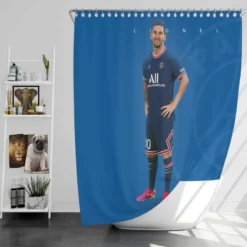 Lionel Messi French Cup Footballer Shower Curtain