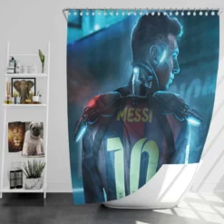 Lionel Messi Humble Football Player Shower Curtain