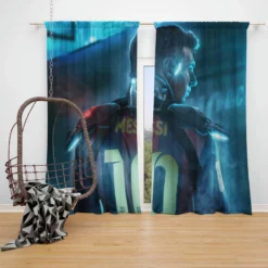 Lionel Messi Humble Football Player Window Curtain