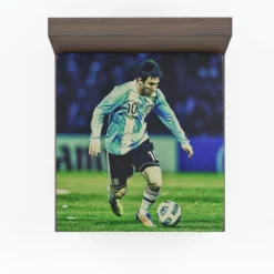 Lionel Messi Inspiring Argentina Sports Player Fitted Sheet