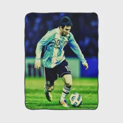 Lionel Messi Inspiring Argentina Sports Player Fleece Blanket 1