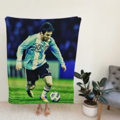 Lionel Messi Inspiring Argentina Sports Player Fleece Blanket