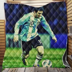 Lionel Messi Inspiring Argentina Sports Player Quilt Blanket