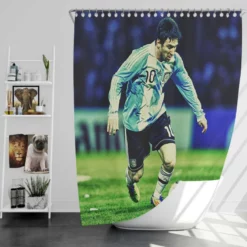 Lionel Messi Inspiring Argentina Sports Player Shower Curtain