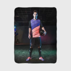 Lionel Messi Intimidating Footballer Player Fleece Blanket 1