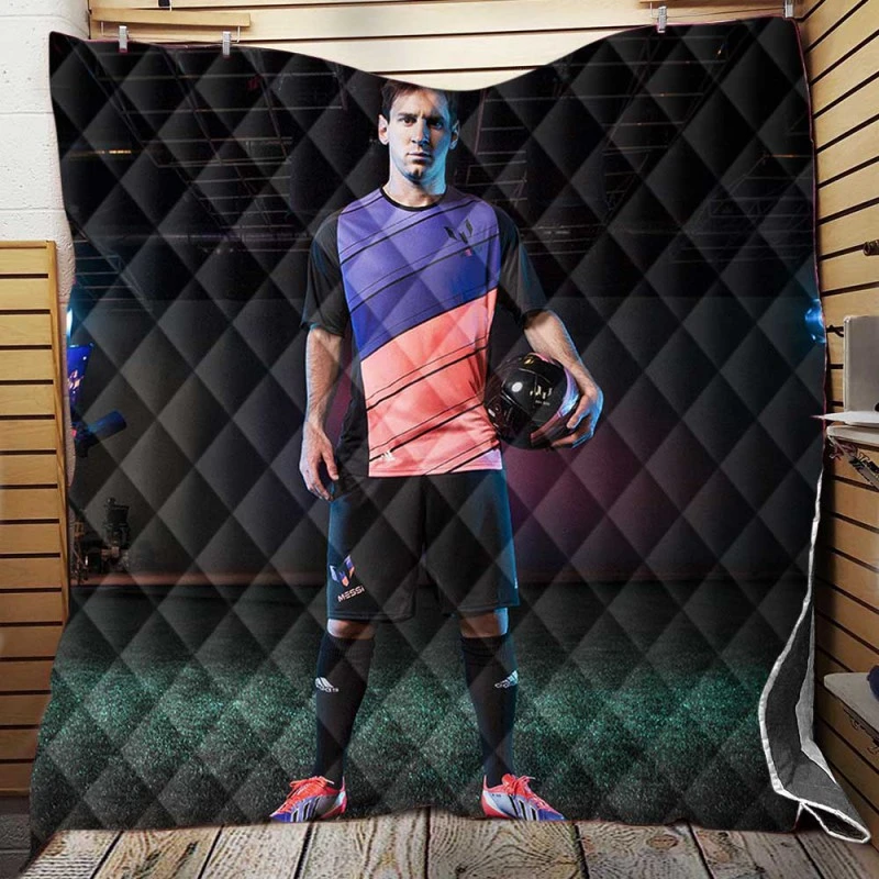 Lionel Messi Intimidating Footballer Player Quilt Blanket