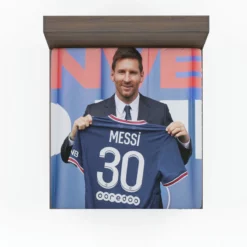 Lionel Messi Ligue 1 Soccer Player Fitted Sheet