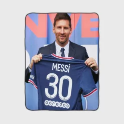 Lionel Messi Ligue 1 Soccer Player Fleece Blanket 1