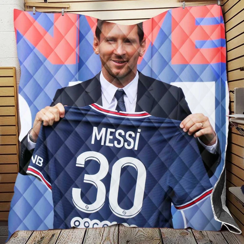 Lionel Messi Ligue 1 Soccer Player Quilt Blanket