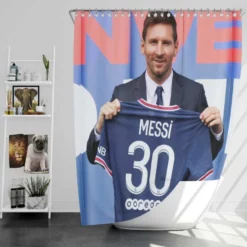 Lionel Messi Ligue 1 Soccer Player Shower Curtain