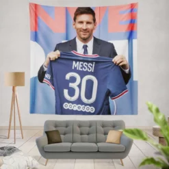 Lionel Messi Ligue 1 Soccer Player Tapestry