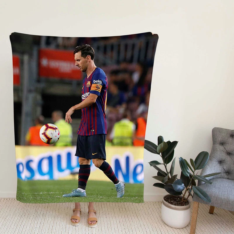 Lionel Messi Mercurial Barca Soccer Player Fleece Blanket