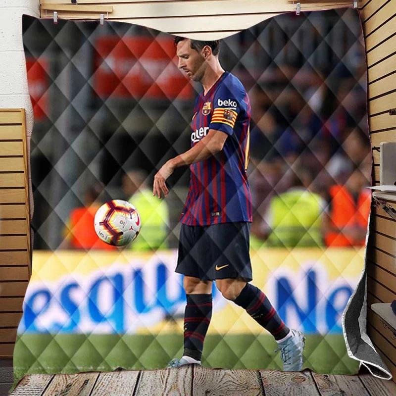 Lionel Messi Mercurial Barca Soccer Player Quilt Blanket