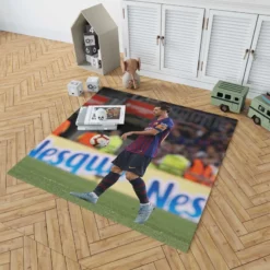 Lionel Messi Mercurial Barca Soccer Player Rug 1