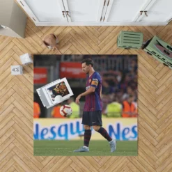 Lionel Messi Mercurial Barca Soccer Player Rug