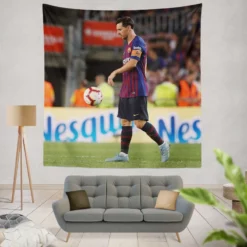 Lionel Messi Mercurial Barca Soccer Player Tapestry