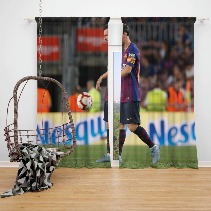 Lionel Messi Mercurial Barca Soccer Player Window Curtain