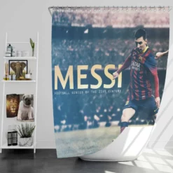 Lionel Messi Mighty Footballer Player Shower Curtain