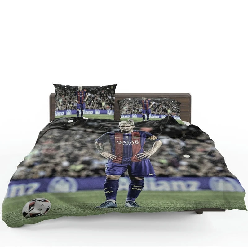 Lionel Messi Natural Bacra Soccer Player Bedding Set