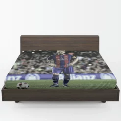 Lionel Messi Natural Bacra Soccer Player Fitted Sheet 1