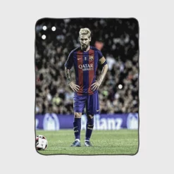 Lionel Messi Natural Bacra Soccer Player Fleece Blanket 1