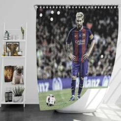 Lionel Messi Natural Bacra Soccer Player Shower Curtain