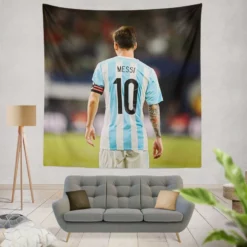 Lionel Messi Outstanding Sports Player Tapestry