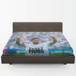 Lionel Messi PSG Football Player Fitted Sheet 1