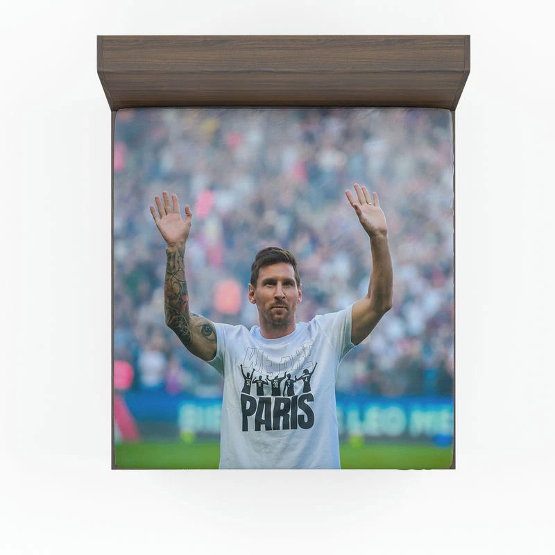 Lionel Messi PSG Football Player Fitted Sheet