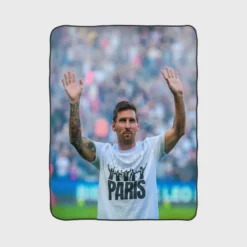 Lionel Messi PSG Football Player Fleece Blanket 1