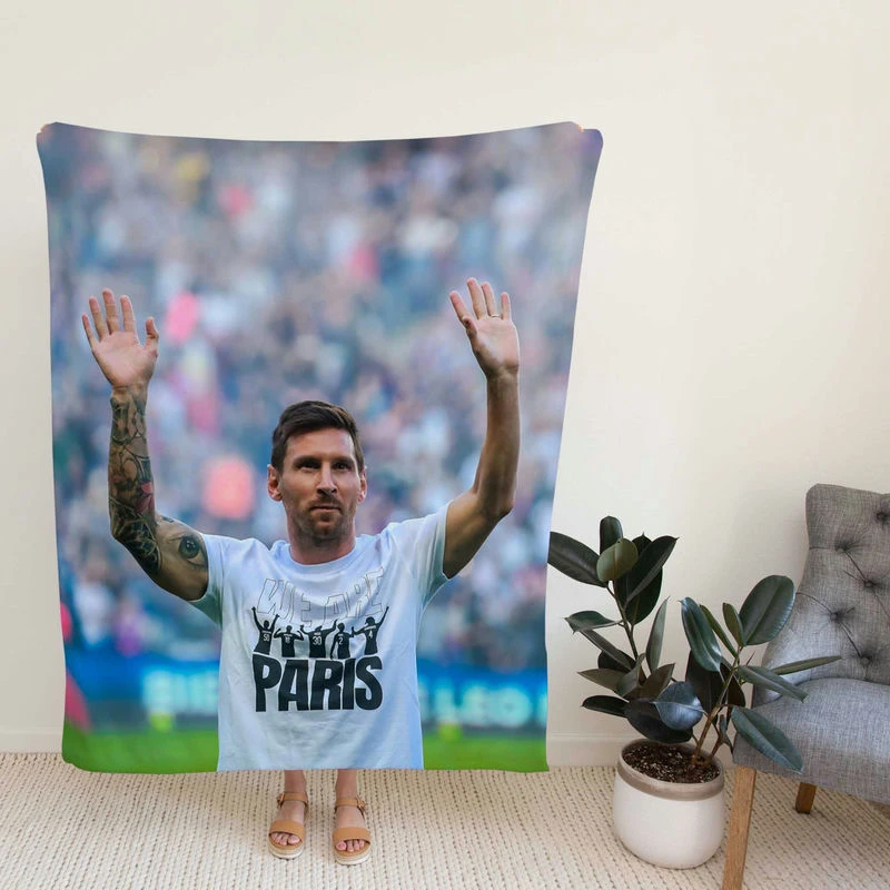 Lionel Messi PSG Football Player Fleece Blanket