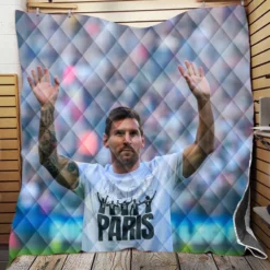 Lionel Messi PSG Football Player Quilt Blanket