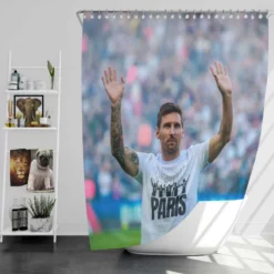 Lionel Messi PSG Football Player Shower Curtain