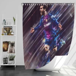 Lionel Messi Popular Footballer Player Shower Curtain