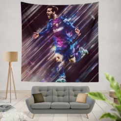 Lionel Messi Popular Footballer Player Tapestry