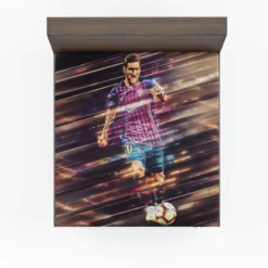 Lionel Messi Potent Barca Football Player Fitted Sheet