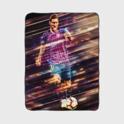 Lionel Messi Potent Barca Football Player Fleece Blanket 1