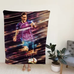 Lionel Messi Potent Barca Football Player Fleece Blanket