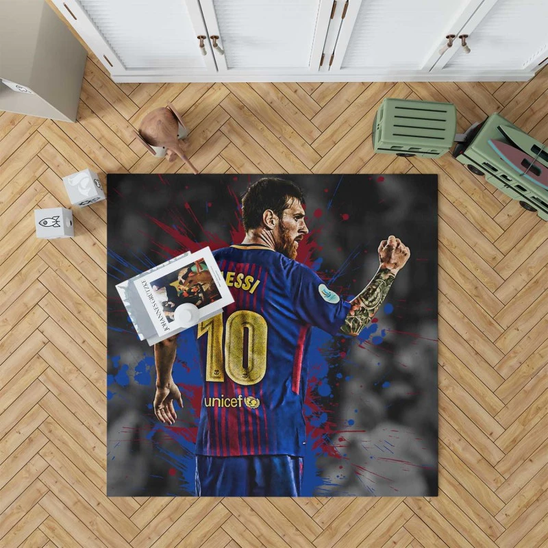 Lionel Messi Pro Soccer Player Rug