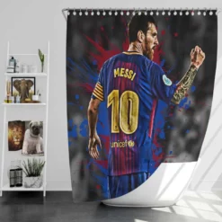 Lionel Messi Pro Soccer Player Shower Curtain