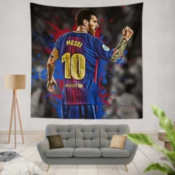 Lionel Messi Pro Soccer Player Tapestry