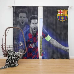 Lionel Messi Soccer Player Window Curtain