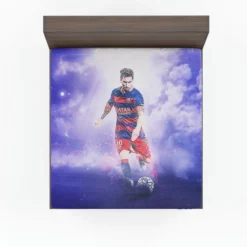 Lionel Messi Spirited Soccer Player Fitted Sheet