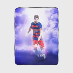 Lionel Messi Spirited Soccer Player Fleece Blanket 1