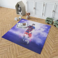 Lionel Messi Spirited Soccer Player Rug 1